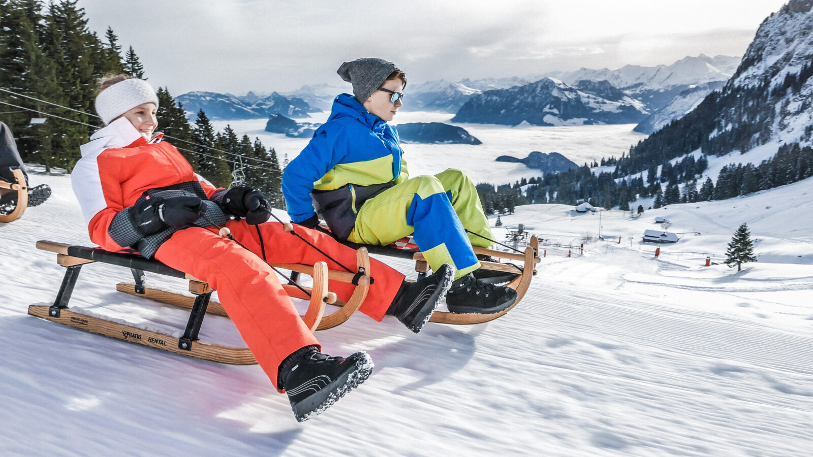 Pilatus Snow and Fun Schlitten Fraekmuentegg